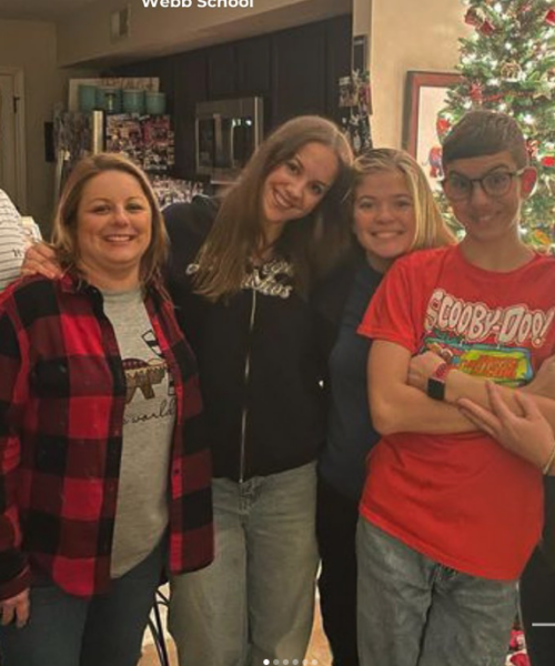 an international student on scholarship through ASSIST with their host family over the holiday season.
